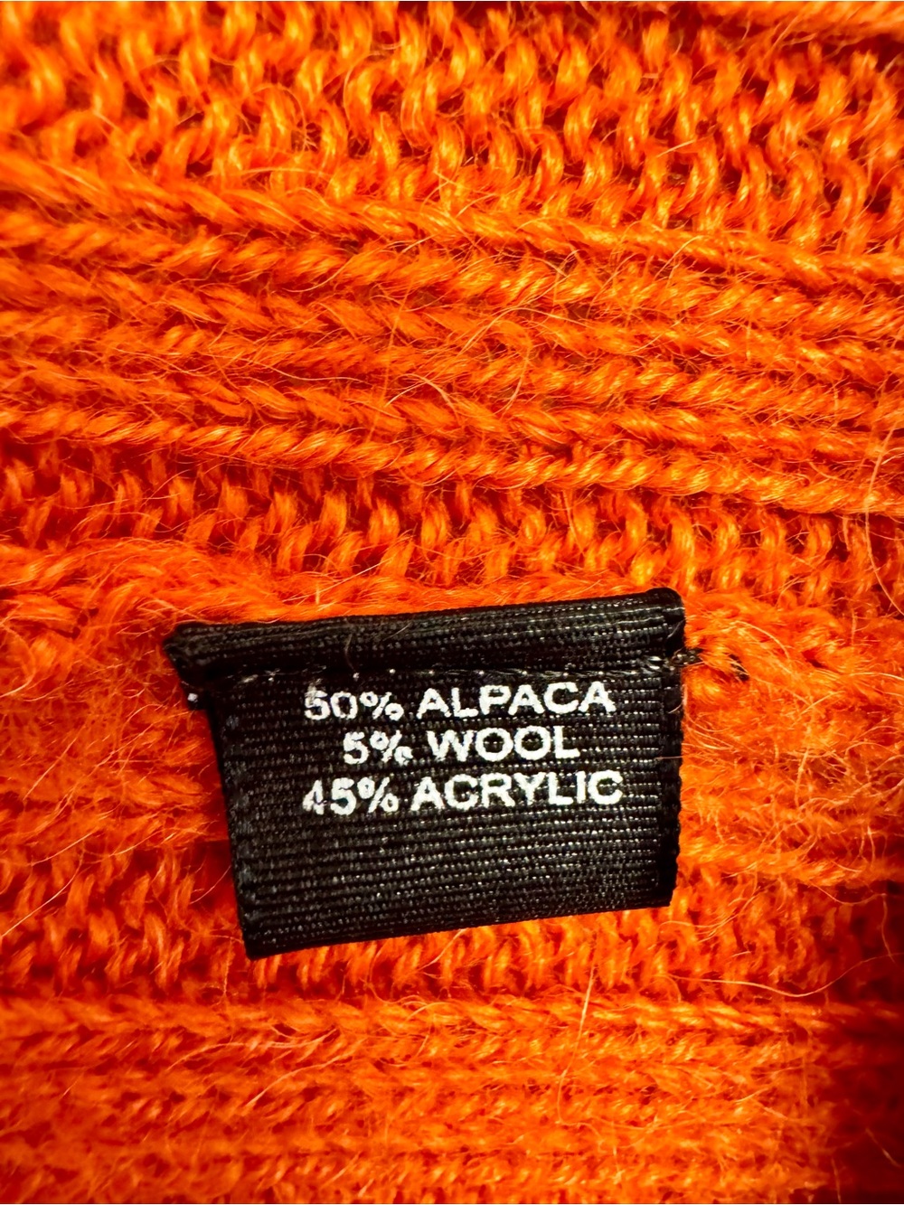 Open-Front Ribbed Cardigan Sweater in Bright Orange - Picture 9 of 10